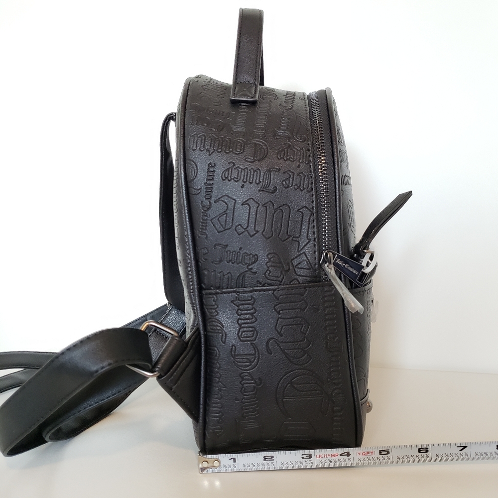 ❌SOLD❌Juicy Couture Backpack 2pc with Pouch Embossed Black Y2k Grunge - Picture 12 of 14
